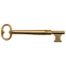 Solid Brass Archetectural Skeleton Key With Double Notched Bit