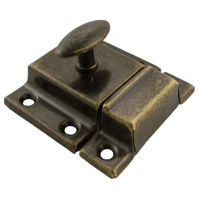 Antiqued Brass Large Stamped Cabinet Latch