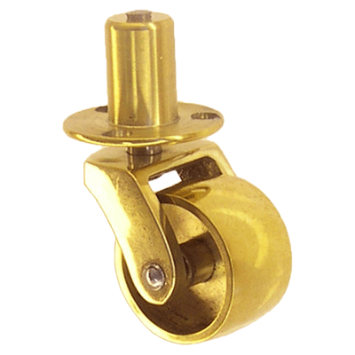 Large Brass Furniture Caster with Plate