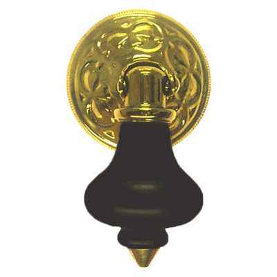 Victorian Brass & Ebony Drop Pull