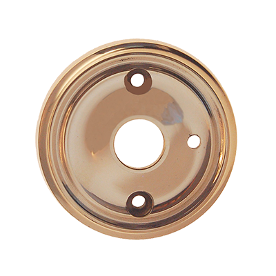 Round Privacy Backplate Set in Lacquered Brass