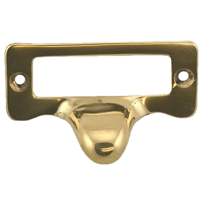 Small Solid Brass File Card Frame with Pull
