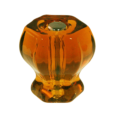 1 1/4" Honey Amber Glass Hexagonal Knob