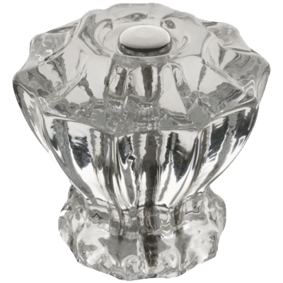 1 1/2" Clear Glass Fluted Knob