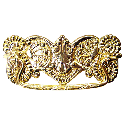 Fancy Stamped Victorian Brass Drawer Pull