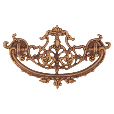 Decorative Cast Antiqued Brass Victorian Drawer Pull