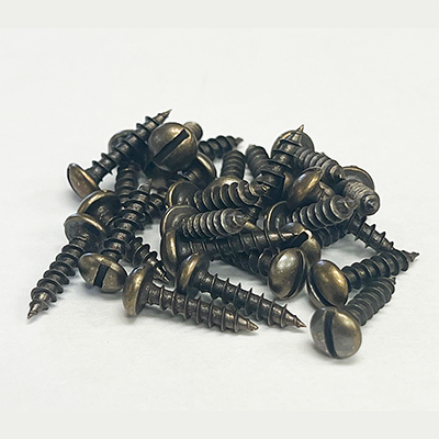 Antique Brass Plated Slotted Round Head Screw (25 Pack)