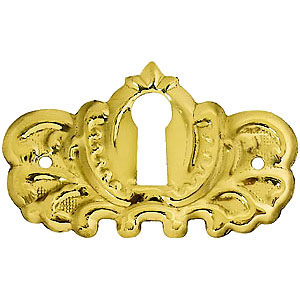 Ornate Stamped Brass Keyhole Cover 