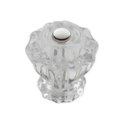 1" Clear Glass Fluted Knob