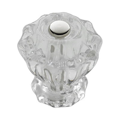 1 1/4" Clear Glass Fluted Knob