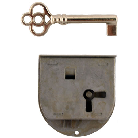 Long Rounded Half Mortise Lock & Skeleton Key