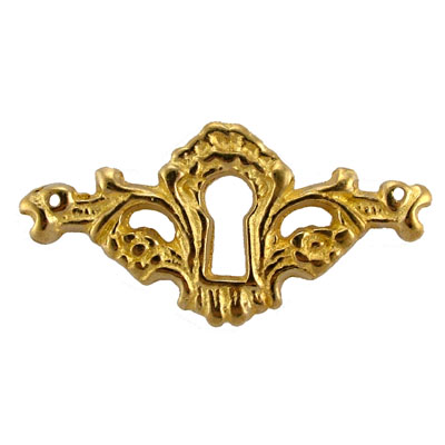 Louis Style Vertical Keyhole Escutcheon Cast Brass 
