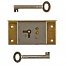 Right Brass Half Mortise Lock with Skeleton Keys
