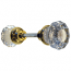 Fluted Glass Door Knob In Lacquered Brass With Spindle