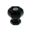 1" Black Glass Hexagonal Knob