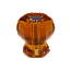 1" Honey Amber Glass Hexagonal Knob