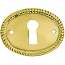 Horizontal Rope Pattern Stamped Oval Brass Keyhole Cover