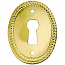 Vertical Rope Pattern Stamped Oval Brass Keyhole Cover