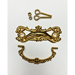Cast Brass Bail Pull With Beads and Scrolls