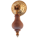 Tall Victorian Brass & Walnut Drop Pull