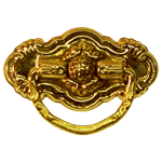 Ornate Colonial Revival Brass Pull