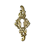 Stamped Solid Brass Ornate Vertical Keyhole