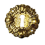Decorative Round Stamped Brass Keyhole Escutcheon 