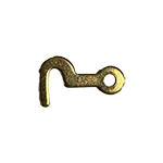 1 1/16" Plated Brass Flat Hook
