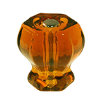 1 1/4" Honey Amber Glass Hexagonal Knob