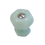 1" Jadeite Green Milk Glass Hexagonal Knob