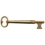 Solid Brass Architectural Skeleton Key With Double Notched Bit
