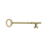 Brass Plated Architectural Skeleton Key With Triple Notched Bit