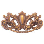 Ornate Victorian Antique Brass Drawer Pull