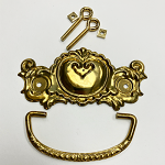 Victorian Brass Drawer Pull with Heart