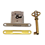 Full Mortise Cabinet and Door Lock with Plate and Skeleton Key