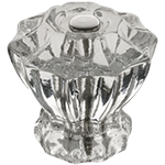 1 1/2" Clear Glass Fluted Knob
