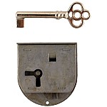 Long Rounded Half Mortise Right Lock & Skeleton Key