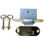 Brass Round Roll Top Desk Lock & Skeleton Keys