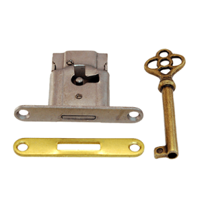 Full Mortise Cabinet and Door Lock with Plate and Skeleton Key