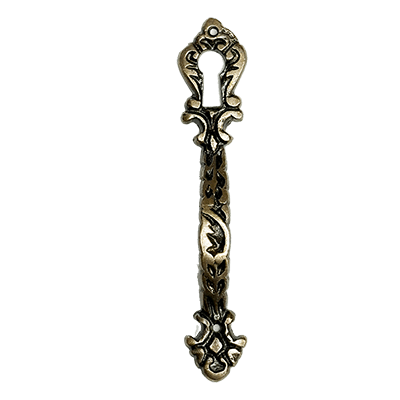 Antique Brass China Cabinet Door Pull With Keyhole
