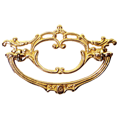 Fancy Open Victorian Cast Brass Drawer Pull