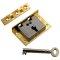 Medium Brass Half Mortise Chest Lock with Skeleton Keys